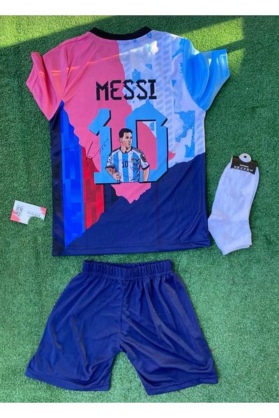After Party MESSI 10 ΠΑΙΔΙΚΟ ΣΟΡΤΣ ΕΙΔΙΚΟ ΣΧΕΔΙΟ ALL CLUBS Σετ 3 κάλτσες δώρο κ.λπ. αθλητικό μπλουζάκι