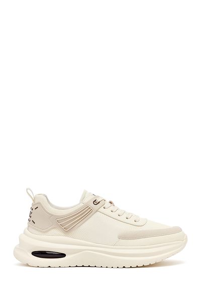 Derimod Men's Beige Lace-Up Thick Sole Fabric Sneaker 25Sfd69226F