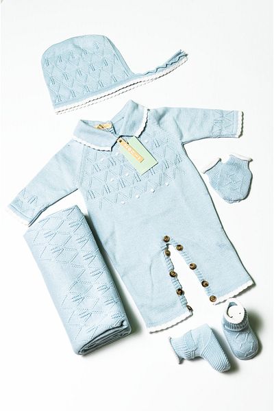 ZENİ BABY Newborn 5-Piece Knitted Knitwear Jumpsuit Set