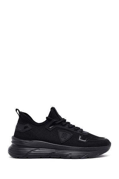 Derimod Zero Men's Black Lace-Up Thick Sole Fabric Sneaker 25Sfd69696F