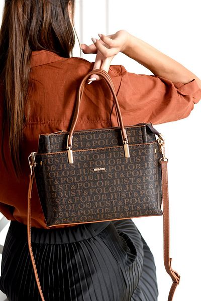 Just Polo Monogram Printed Women's Shoulder Bag