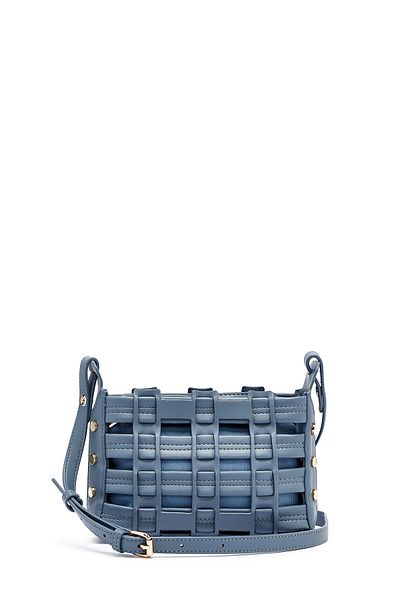 Derimod Women's Blue Long Strap Knitted Crossbody Bag 25Sbd284929