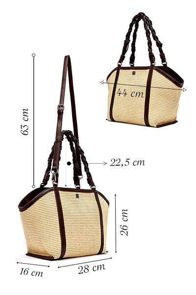 Derimod Women's Beige Long Strap Straw Shoulder Bag 25Sbd2536M7