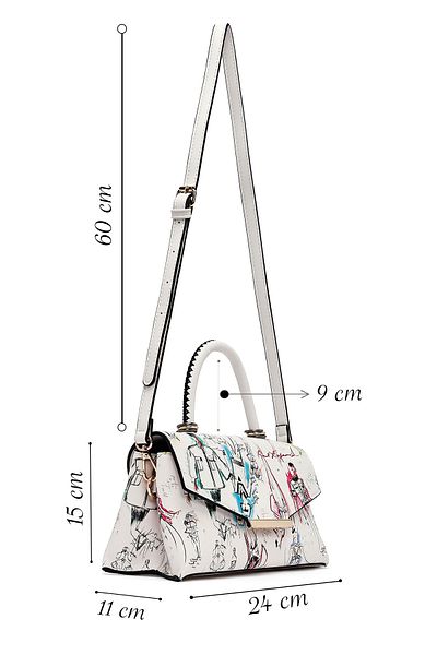 Derimod Women's Cream Long Strap Printed Shoulder Bag 25Sbd252426