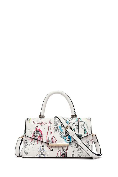 Derimod Women's Cream Long Strap Printed Shoulder Bag 25Sbd252426