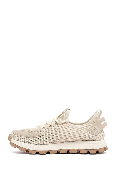 Derimod Zero Men's Beige Lace-Up Thick Sole Fabric Sneaker 25Sfd69406F