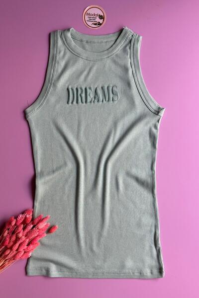 VicTroy Dreams Modal Kumaş | 3'lü Çağla Yeşili, Beyaz ve Pudra Renk Kaşkorse Kadın Tshirt-Atlet Seti