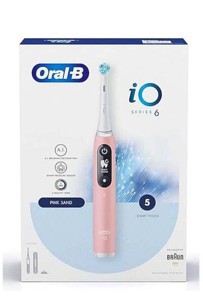 Oral-B Electric Rechargeable Toothbrush, 1 Pink handle with Revolutionary iO Technology, 5 modes, 1