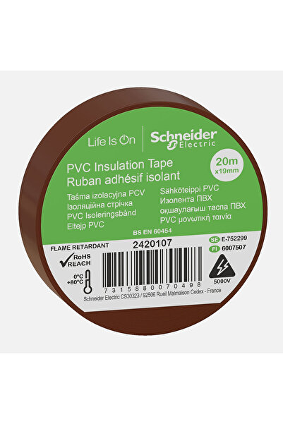 Genel Markalar Schneider Thorsman İzole Bant 19 mm x 20 Metre Kahverengi
