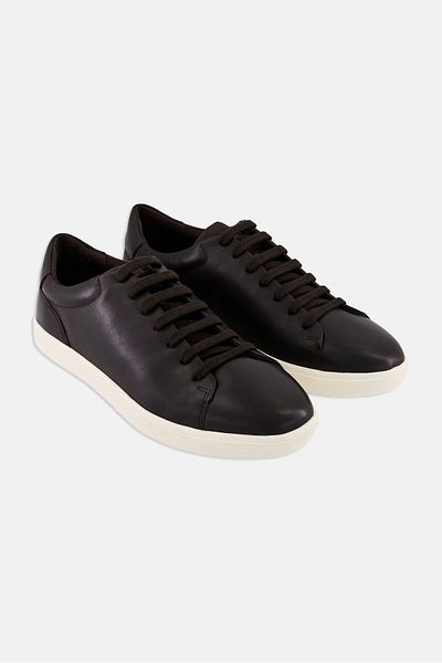 Geox Men Leather Lace Up Shoes, Dark Brown