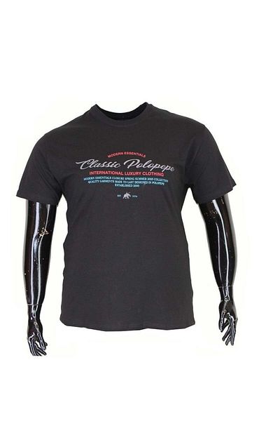 POLOPEPE Men's Plus Size T-Shirt 2104-Black - 5XL