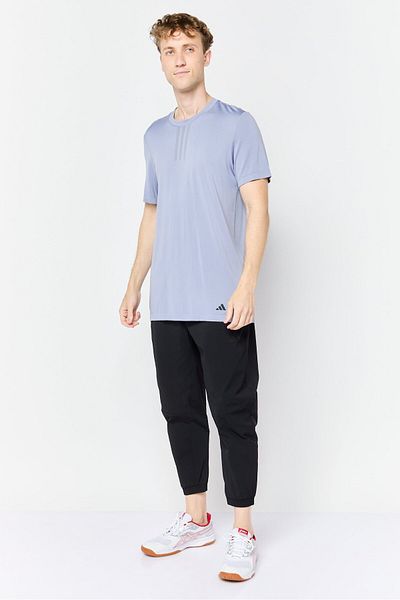 adidas Men Sportswear Fit Short Sleeve Yoga Base Seamless T-Shirt, Slate Blue