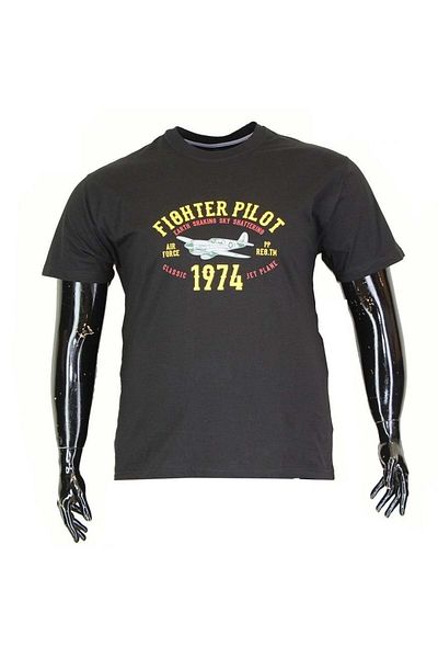 POLOPEPE Men's Plus Size T-Shirt 2121-Black - 4XL