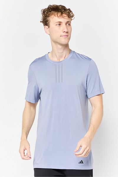 adidas Men Sportswear Fit Short Sleeve Yoga Base Seamless T-Shirt, Slate Blue