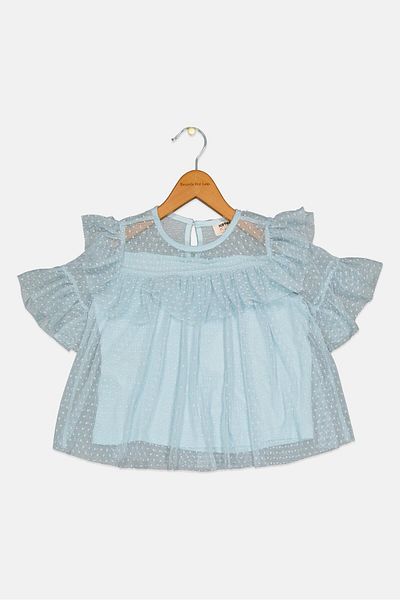 Koton Toddlers Girl Embroidered Dress, Light Blue