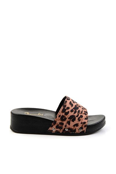 Bambi Brown Leopard Women's Slippers K04685020404