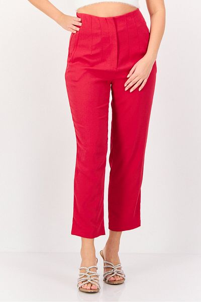 Koton Women Regular Fit Solid Straight Leg Pants, Fushia