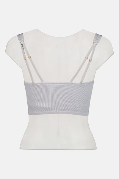 aerie Women Ribbed Non Padded Bra, Grey