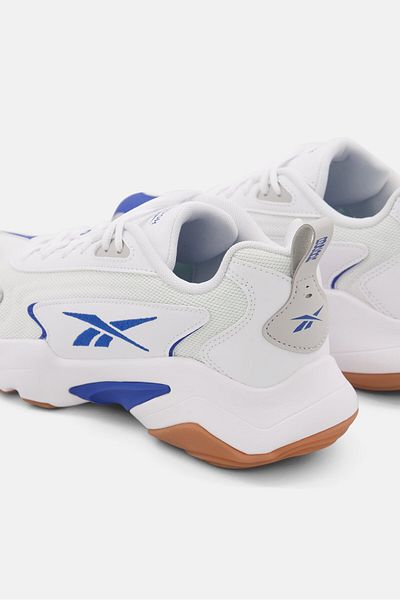 Reebok Kids Boy Vector Runner Lace Up Sports Shoes, White/Blue Combo