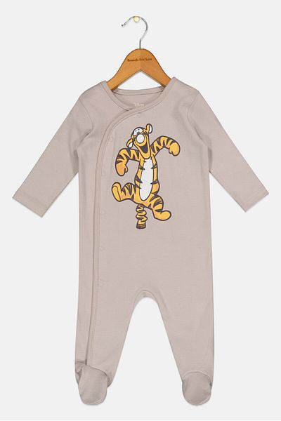 Fox Toddlers Boy Graphic Long Sleeve Rompers, Grey