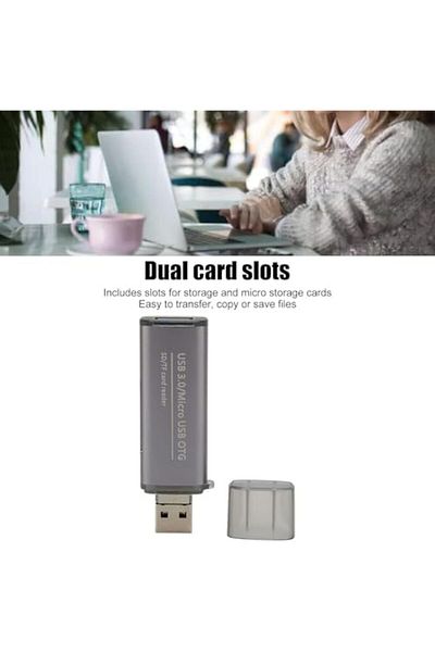 Qedii Card Reader USB C Micro Sd Tf Card Reader, Aluminum Type-C USB 3.0 Otg Memory Card Adapter Tra