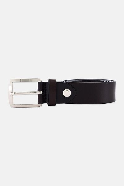 Cerruti 1881 Men Pin Buckle Leather Belt, Dark Brown