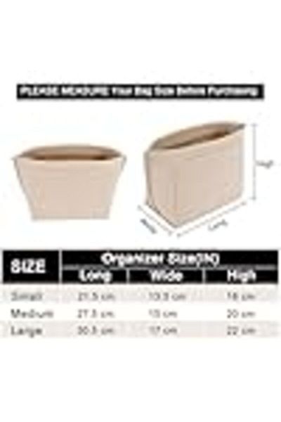 COOYA Felt Purse Organizer Insert for Handbag (Large, Beige)