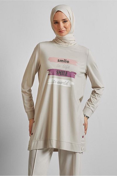 Alvina Text Printed Tracksuit Tunic 45603
