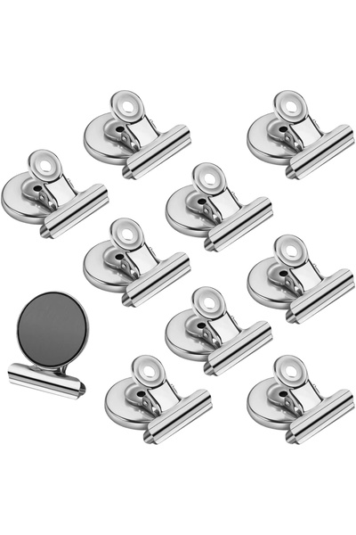 Choice 10PCS-Sliver Strong Magnets Magnetic Clips Bulldog Clips Heavy Duty Ma...