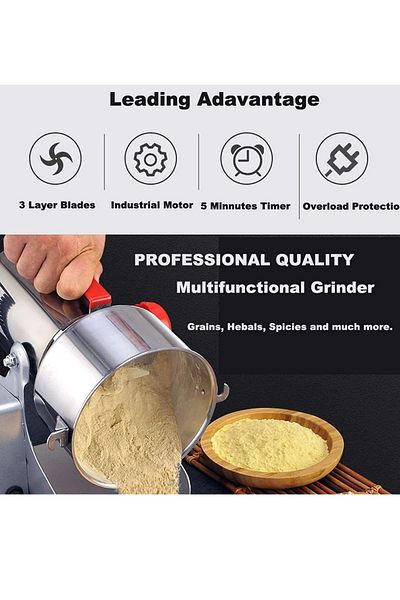 ET-LIFE Electric Spice Mill,Electric Coffee Grinder,Food Grinder,Stainless Steel Body & Blade,1400W,Silver