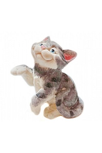 OEM Hand-painted resin ornament, garden decoration, terrace, lawn, cat, 17 cm