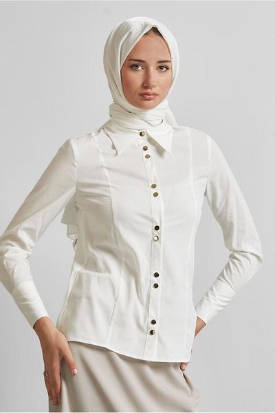Alvina بلوزة بياقة قميص 45711
