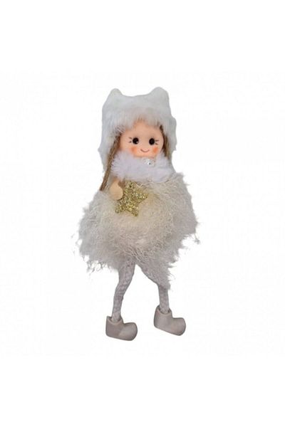 OEM Christmas Tree Decoration, Elegant Little Girl, 16 cm, White