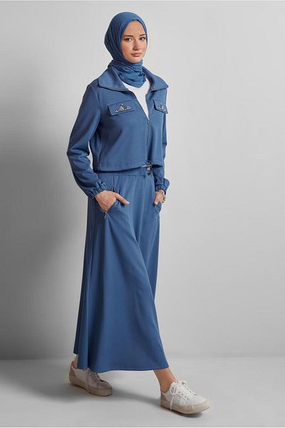 Alvina Stone Detail Skirt Tracksuit Set 45387