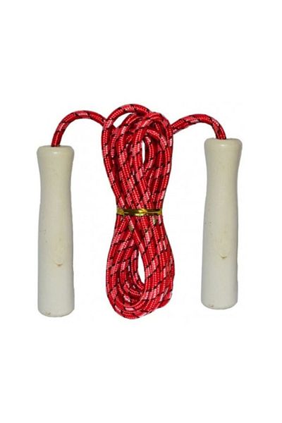 OEM Jump Rope, Wooden Handles, Red