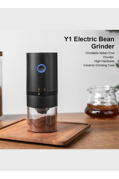 ET-LIFE Coffee Grinder, Portable Cordless Coffee Grinder,Coffee Bean Grinder,For Office,Travel HB-985 Black