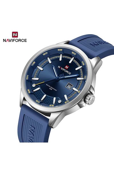 Naviforce Blue Sporty Men's Watch with Silicone Strap