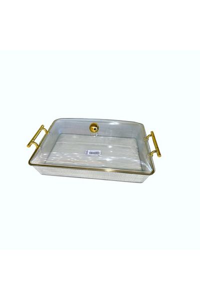rexa Elegant Rectangular Serving or Baking Dishes – With Gold-Colored Handles 24 x 36