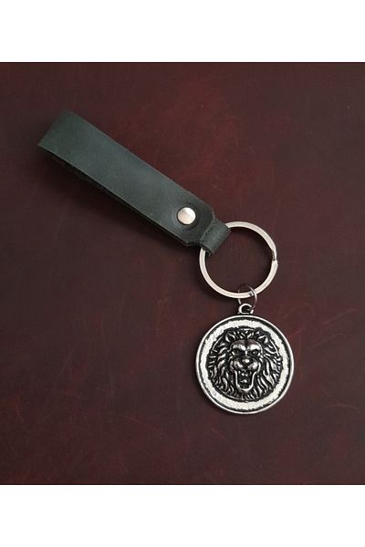 BSN Store Lion Premium Figure Genuine Leather Keychain