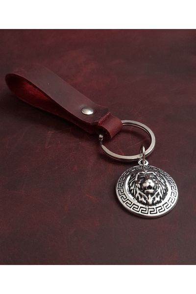 BSN Store Lion Figure Genuine Leather Keychain Gift Keychain