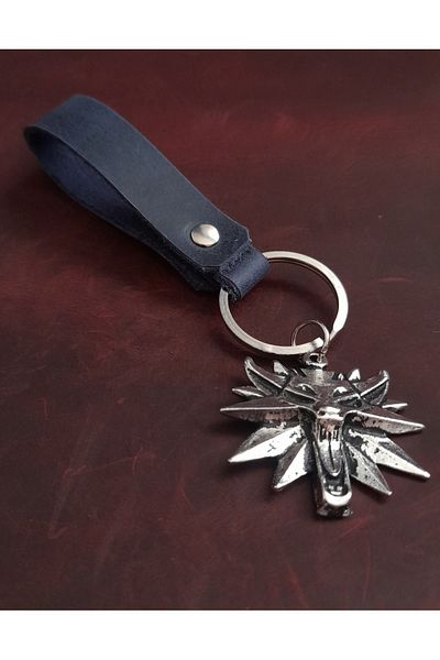 BSN Store Wolf Figure Genuine Leather Keychain Gift Keychain