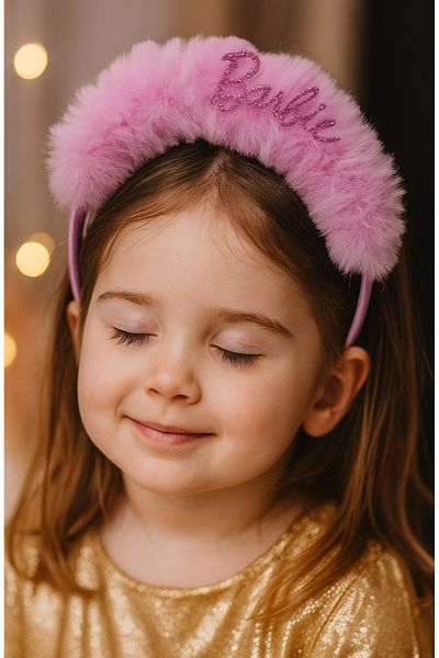 damlakidsmoda Girl Child Baby Plush Crown Pink Party Crown