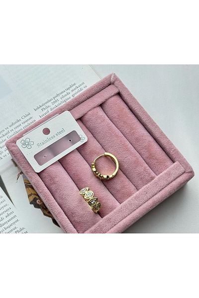 CA SHOPPİNG Drop Stone Steel Anti-Tarnishing Hhoop Earring
