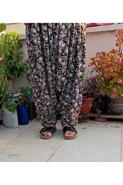 MEŞHUR ŞALVARCI PELİN Anne şalvarı Desenli Cepli Beli Lastikli Şalvar Pantolon