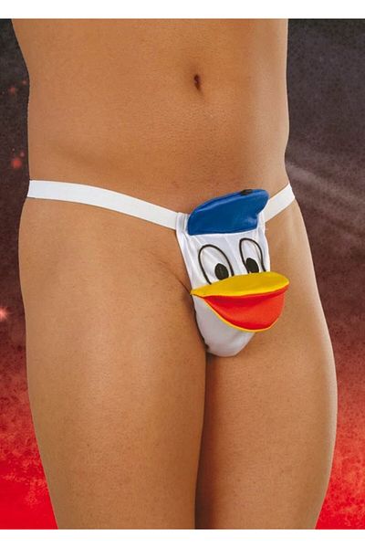 Softline Men's Thong Panties, Model 4438, White, Polyester