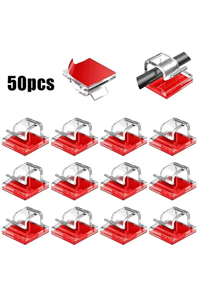 Vikefon 50pcs Transparent 50/100PCS Cable Organizer Clips Cable Management Wire Manager Cord Holder USB Char
