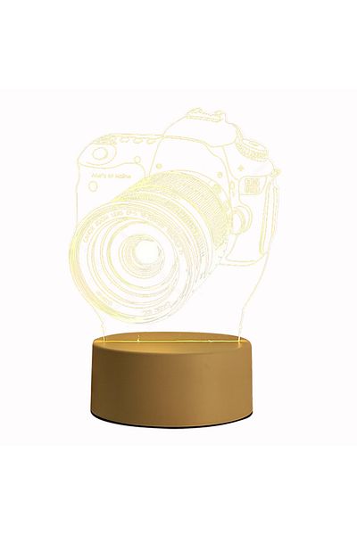 sharpdo Camera 3D USB Night Light 4W 5V Led Home Mounted Table Lamp