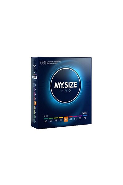 Mysize PRO Condoms, MY SIZE PRO, 57 mm, 3 pieces