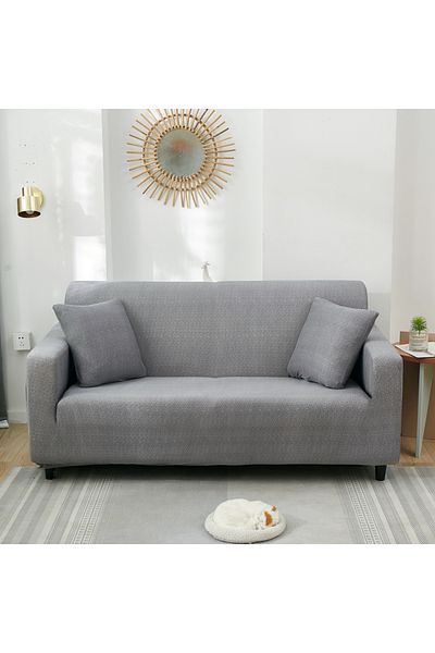 sharpdo Texture Pattern Stretch Sofa Cover- Complimentary Pillow Cover