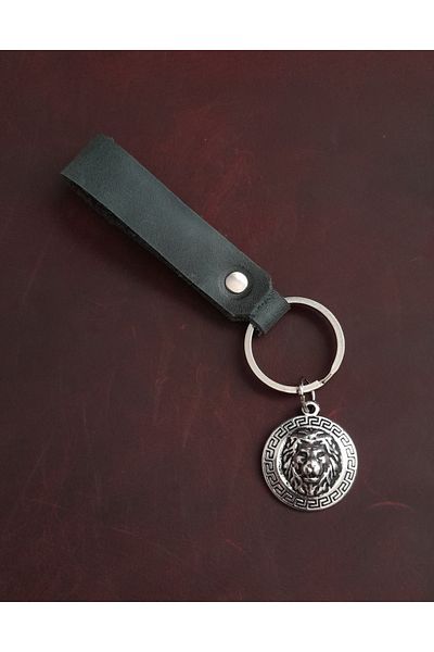 BSN Store Lion Figure Genuine Leather Keychain Gift Keychain